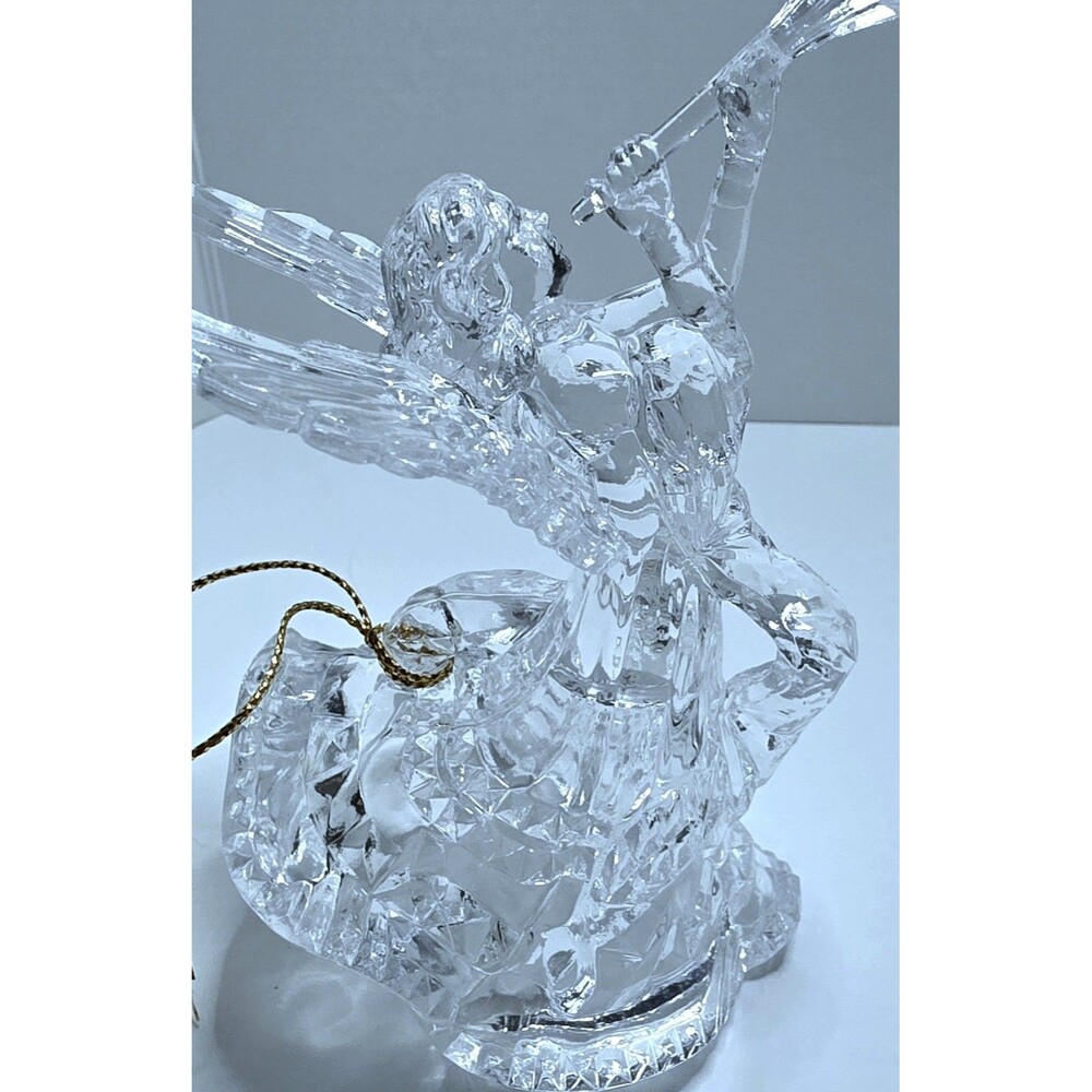 Clear Acrylic Angel Hanging Christmas Ornament, 5 in Tall, 4 in Long